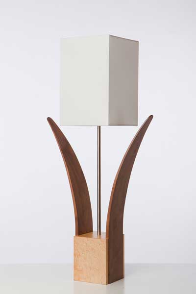 Tulip Lamp in American Walnut with Maple base